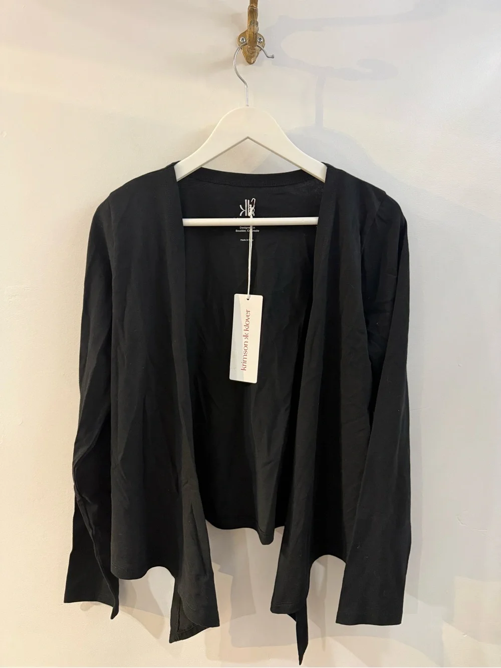 Krimson Klover Black Open Front Cardigan